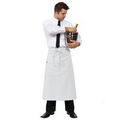 F24 Most Popular Signature White Full Bistro Apron w/ Pocket